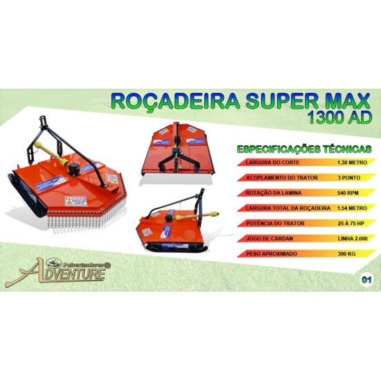 Roçadeira super max  1300 ad