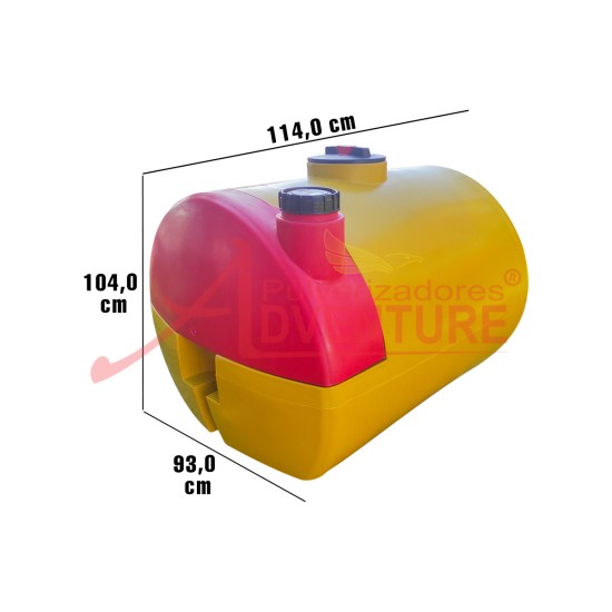 Tanque horizontal 650l reservatório 45l