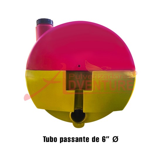 Tanque horizontal 650l reservatório 45l tubo 6"